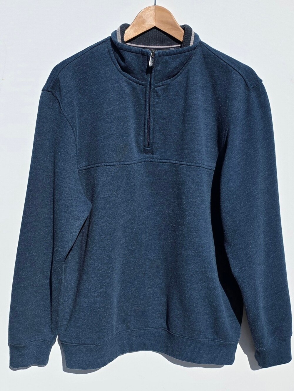 Arrow Size L Men's Quarter-Zip Pullover Sweater - Navy